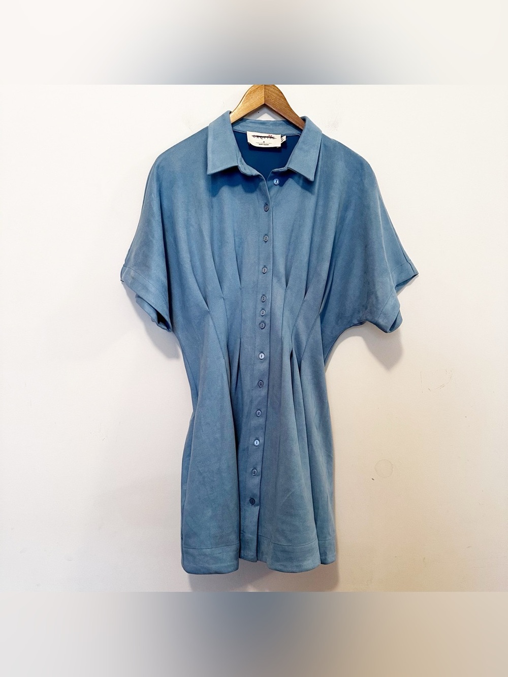 Anthropologie Tobie Faux-Suede Mini Shirtdress by Exquise - Picture 5 of 7